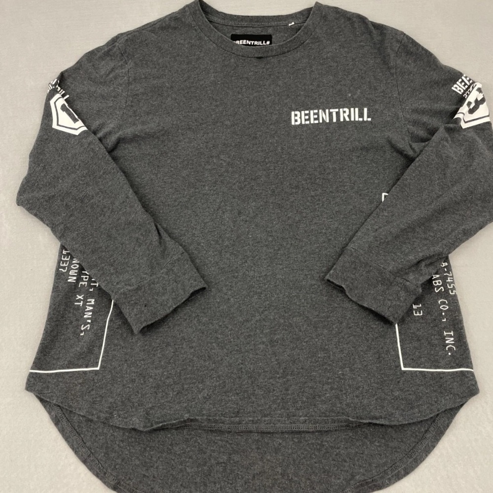 Been Trill Shirt Adult Medium Gray Fighter Jet Long Sleeve Squad Division 13